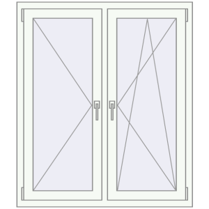 Buy Tilt-and-Turn 1090x1270 mm KORSA OPTIMUM REHAU EURO 70 RAL 9016 Traffic white two-sided