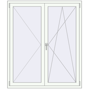 Buy Tilt-and-Turn 1320x1550 mm KORSA ENERGY-SAVING REHAU SYNEGO MD RAL 9016 Traffic white two-sided