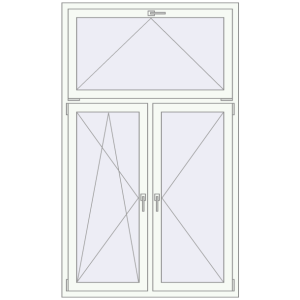 Buy Tilt-and-Turn 1200x2000 mm KORSA OPTIMUM REHAU EURO 70 RAL 9016 Traffic white two-sided