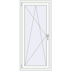 Buy Tilt-and-Turn 730x1475 mm KORSA ENERGY-SAVING REHAU SYNEGO MD RAL 9016 Traffic white two-sided