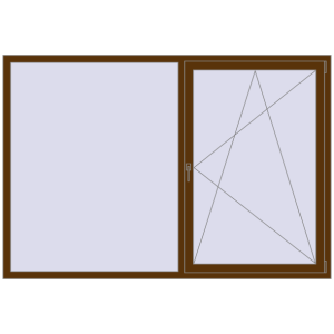 Buy Tilt-and-Turn 2200x1500 mm REHAU ENERGY-SAVING SYNEGO MD WALNUT two-sided