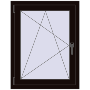 Buy Tilt-and-Turn 700x900 mm KORSA ENERGY-SAVING REHAU SYNEGO MD BLACK_BROWN two-sided