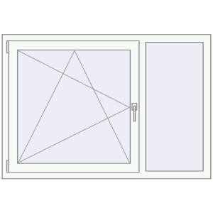 Buy Tilt-and-Turn 1360x940 mm KORSA ENERGY-SAVING REHAU SYNEGO MD RAL 9016 Traffic white two-sided