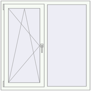 Buy Tilt-and-Turn 1200x1200 mm KORSA OPTIMUM REHAU EURO 70 RAL 9016 Traffic white two-sided
