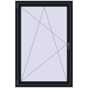 In den Warenkorb Kipp und Drehfenster 1000x1500 mm REHAU BRILLANT DESIGN BLACK_COOL_110L-2 beidseitig