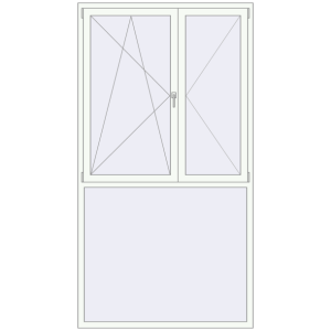 Buy Tilt-and-Turn 1400x2600 mm KORSA ENERGY-SAVING REHAU SYNEGO MD RAL 9016 Traffic white two-sided