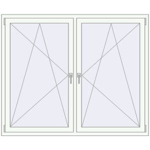 Buy Tilt-and-Turn 1720x1400 mm REHAU OPTIMUM EURO-DESIGN 70 RAL 9016 Traffic white two-sided