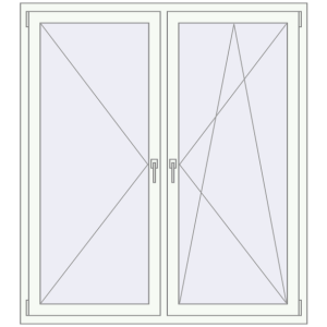 Buy Tilt-and-Turn 1450x1620 mm KORSA OPTIMUM REHAU EURO 70 RAL 9016 Traffic white two-sided