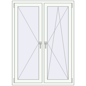 Buy Tilt-and-Turn 1100x1500 mm REHAU OPTIMUM EURO-DESIGN 70 RAL 9016 Traffic white two-sided