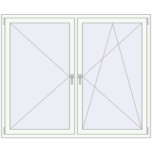 Buy Tilt-and-Turn 1750x1450 mm KORSA ENERGY-SAVING REHAU SYNEGO MD RAL 9016 Traffic white two-sided