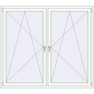 Buy Tilt-and-Turn 1800x1600 mm KORSA OPTIMUM REHAU EURO 70 RAL 9016 Traffic white two-sided