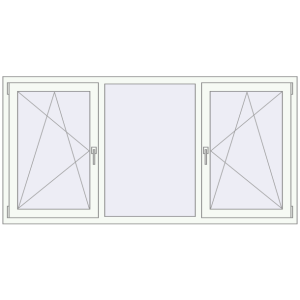 Buy Tilt-and-Turn 2000x1000 mm KORSA OPTIMUM REHAU EURO 70 RAL 9016 Traffic white two-sided