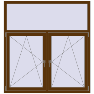 Buy Tilt-and-Turn 1500x1600 mm KORSA OPTIMUM REHAU EURO 70 WALNUT two-sided
