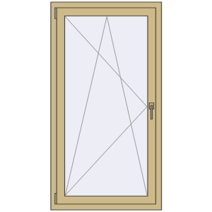 Buy Tilt-and-Turn 800x1500 mm KORSA ALU STANDARD 72 RAL 1000 Green beige two-sided
