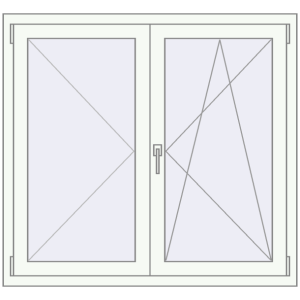 Buy Tilt-and-Turn 1200x1100 mm KORSA ENERGY-SAVING REHAU SYNEGO MD RAL 9016 Traffic white two-sided