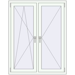 Buy Tilt-and-Turn 1100x1400 mm KORSA OPTIMUM REHAU EURO 70 RAL 9016 Traffic white two-sided