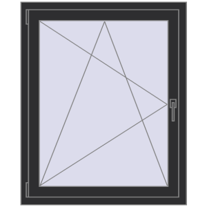 Buy Tilt-and-Turn 900x1100 mm KORSA OPTIMUM REHAU EURO 70 ANTHRACITE_GREY_GLATT two-sided