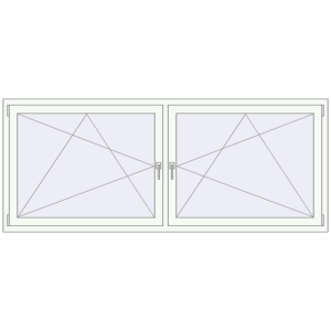 Buy Tilt-and-Turn 2280x930 mm KORSA ENERGY-SAVING REHAU SYNEGO MD RAL 9016 Traffic white two-sided