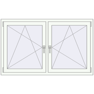 Buy Tilt-and-Turn 1480x900 mm KORSA ENERGY-SAVING REHAU SYNEGO MD RAL 9016 Traffic white two-sided