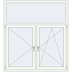 Buy Tilt-and-Turn 1450x1600 mm KORSA OPTIMUM REHAU EURO 70 RAL 9016 Traffic white two-sided