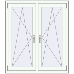 Buy Tilt-and-Turn 1000x1150 mm KORSA ENERGY-SAVING REHAU SYNEGO MD RAL 9016 Traffic white two-sided