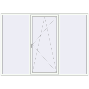 Buy Tilt-and-Turn 2750x1960 mm KORSA ENERGY-SAVING REHAU SYNEGO MD RAL 9016 Traffic white two-sided