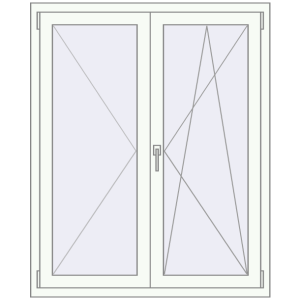 Buy Tilt-and-Turn 1100x1350 mm KORSA OPTIMUM REHAU EURO 70 RAL 9016 Traffic white two-sided