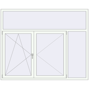 Buy Tilt-and-Turn 2050x1660 mm KORSA OPTIMUM REHAU EURO 70 RAL 9016 Traffic white two-sided