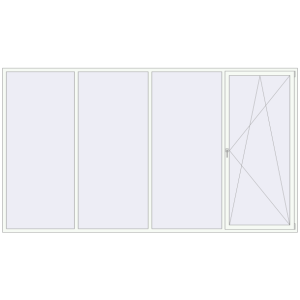 Buy Tilt-and-Turn 4000x2230 mm KORSA BRILLANT DESIGN RAL 9016 Traffic white two-sided