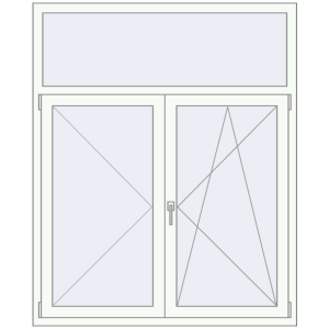 Buy Tilt-and-Turn 1350x1650 mm KORSA OPTIMUM REHAU EURO 70 RAL 9016 Traffic white two-sided