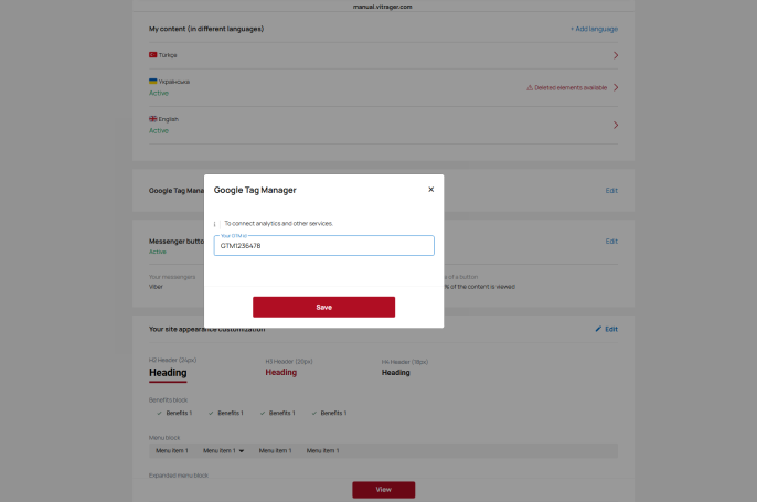 Modal window