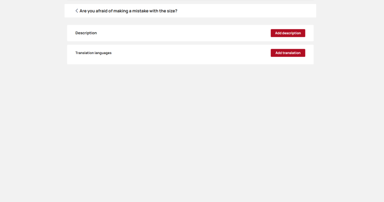 Page for adding descriptions and translations