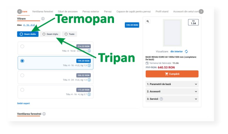 Geam termopan sau tripan?