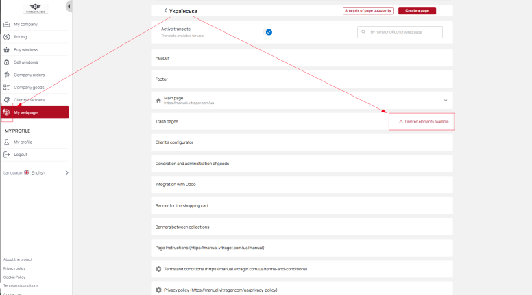 Site page tree