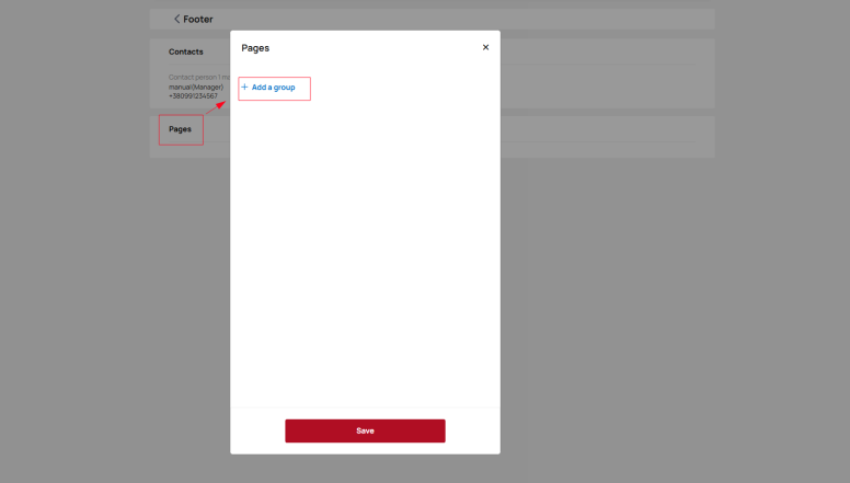 Add a group of pages