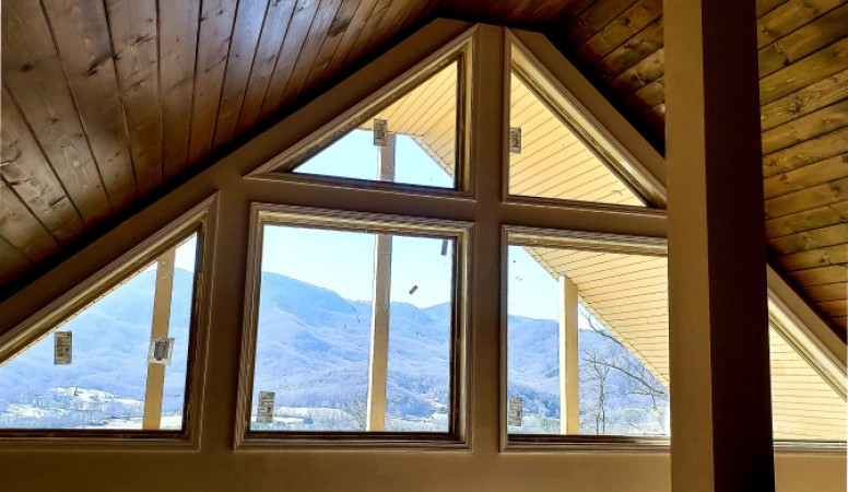 The plastic window is triangular
