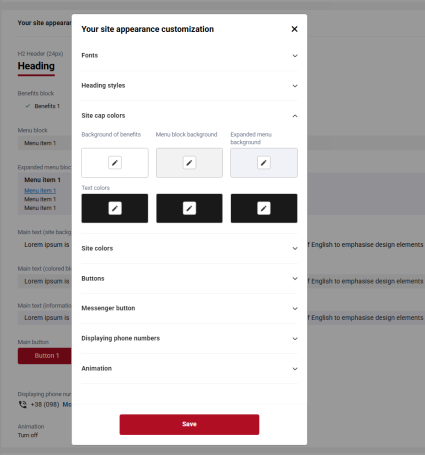 Website header colors