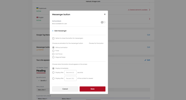 Modal window