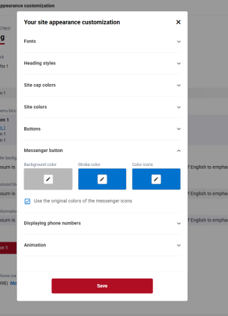 Messenger buttons