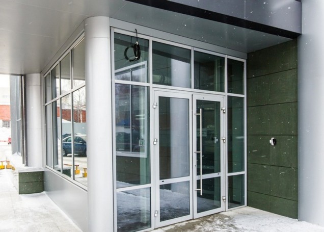 Aluminum entrance exterior doors