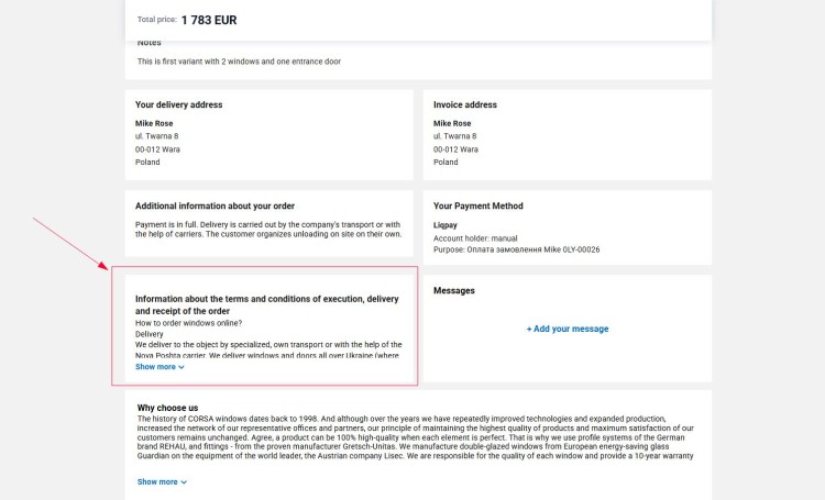 Information about conditions