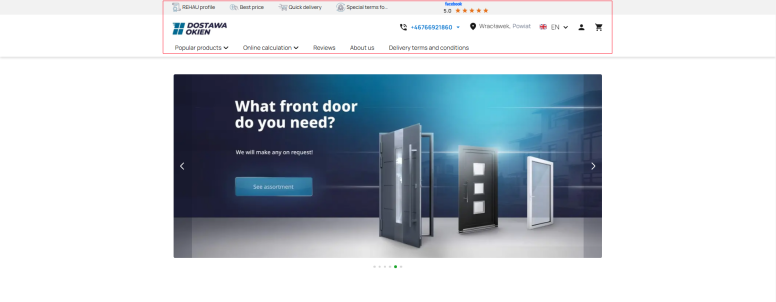 Website header