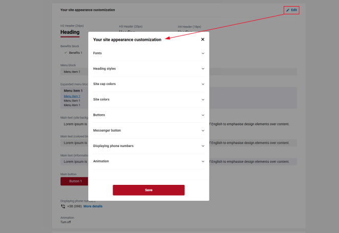 Modal window