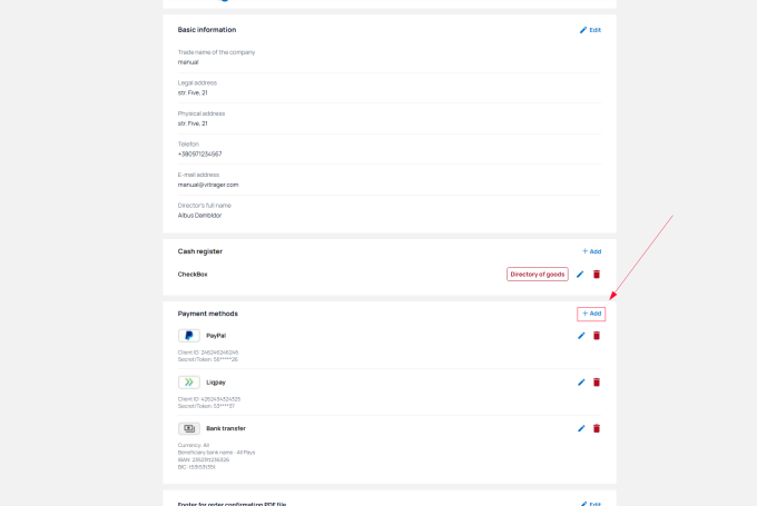 Payment methods