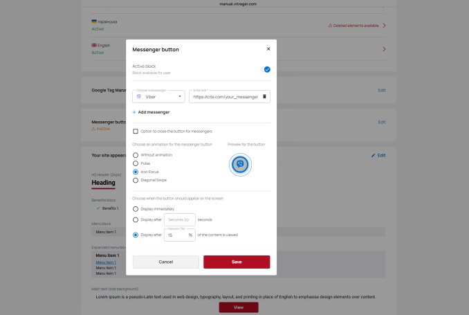 Configured messenger