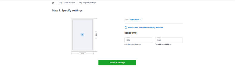 Client configurator view