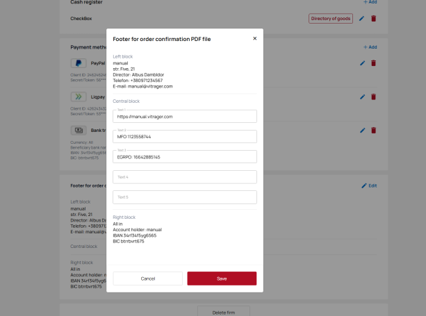 Footer for PDF file