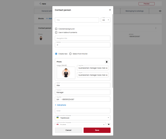 Contact person