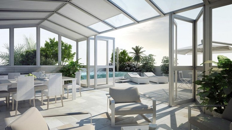 Plastic sliding door