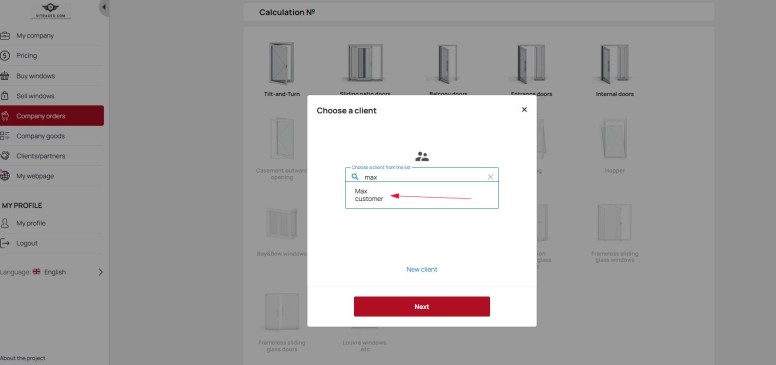 Choose a client